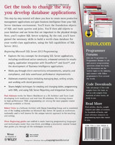 Beginning Microsoft SQL Server 2012 Programming (Programmer to Programmer)