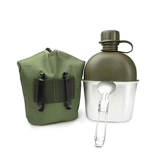 Begrit 1 quart extérieur bouilloire Canteen kit avec couvercle de tasse et en aluminium pour randonnée Camping