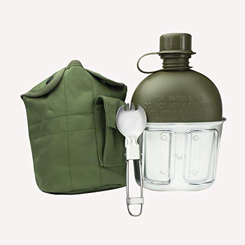 Begrit 1 quart extérieur bouilloire Canteen kit avec couvercle de tasse et en aluminium pour randonnée Camping