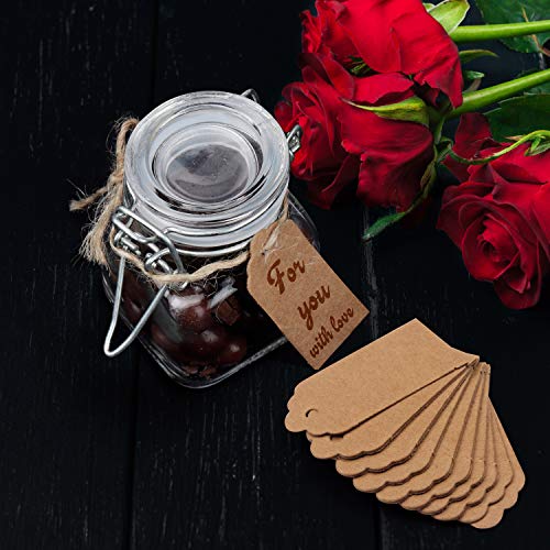 Belle Vous Etiquetas de Regalo (Pack de 1000) - (4 x 2cm) Etiquetas Carton Kraft Etiquetas para Precios Mercancía, Colgar Etiquetas - Etiquetas para Bodas, Cumpleaños, Regalos Bodas