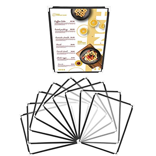 Belle Vous Funda para Cartas Restaurantes Pliegue Doble A5 (Pack de 10) Cartas para Restaurante Soporte para Menú Estilo Americano con Protectores de Esquina - para Bares, Cafés, Alimentos y Bebidas