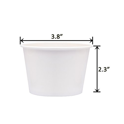 Benail Papel Sopa Tazas, Fucsia/Frío Helado Tazas (Blanco), Ideal Fiesta, Ceremonia Snacks - 8oz