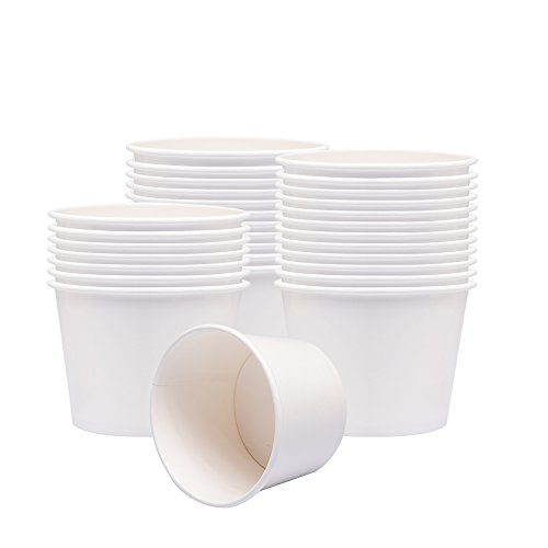 Benail Papel Sopa Tazas, Fucsia/Frío Helado Tazas (Blanco), Ideal Fiesta, Ceremonia Snacks - 8oz