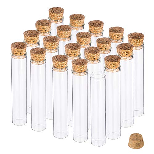 BENECREAT 20 Pack 30ml Botella de Vidrio Transparente con Corcho para Manuaildad de Artesanía Decoración de Boda y Fiesta 13x2cm