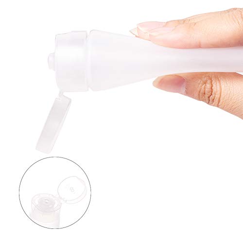 BENECREAT 30 Pack 50ml Botella Invertida Tubo Suave Cosmético Transparente Tubo de Empaquetado de Crema Champú Loción Tapa de Tirón, Blanco