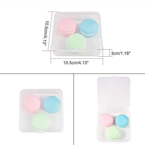 BENECREAT 8 Pack Caja de Almacenamiento de Plástico Transparente con Tapas Abatibles para Pastillas Hierbas Cuentas Pequeñas Tarjetas 10.5x10.5x3cm