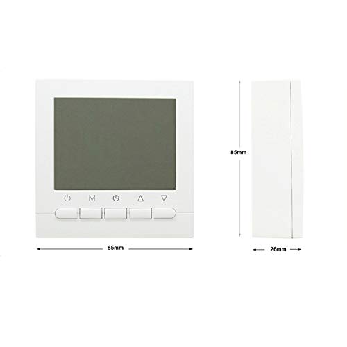 Beok BOT-313W 3A Termostato Programable Digital de Calefacción por Calderas de Gas,con Pantalla LCD Controlador de Temperatura de Luz de Fondo Blanco Funciona con Pilas