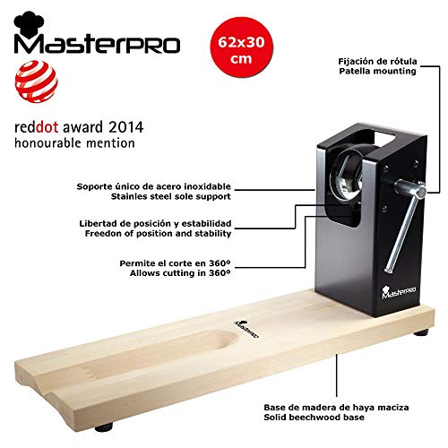 Bergner Masterpro Jamonero, Madera, Negro, 63x20x5 cm