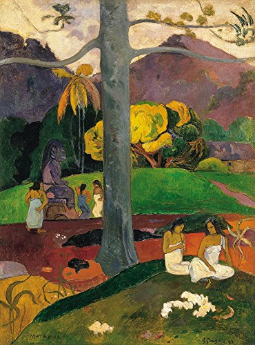 Berkin Arts Paul Gauguin Giclee Papel de Arte impresión Obras de Arte Pinturas Reproducción de Carteles(Mata mua en Tiempos Antiguos)