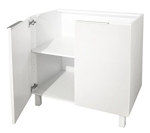 Berlenus CP8BB - Base Cocina gabinete con 2 Puertas, 80 x 52 x 83 cm, de Color: Blanco Brillante