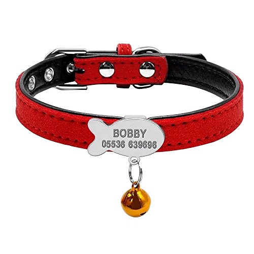 Berry personalizado acolchado collar para mascotas,Etiqueta de identificación de grabado de pescado deslizante para perros pequeños gatos,XS