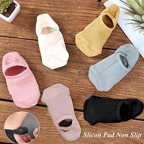 Bestele 6 Pares Calcetines Invisibles Hombre & Mujer, Algodón Transpirable Calcetines Cortos Elástco Con Silicona Antideslizante Calcetín Para Zapatos de Casuales (6*Colores de Helado, 34-40)