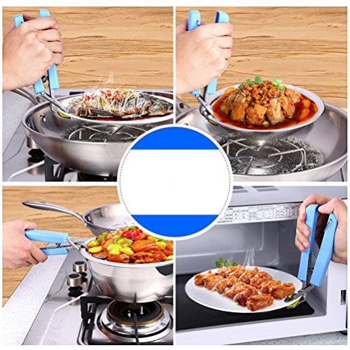 BESTonZON 2 Unids Acero Inoxidable Retriever Pinzas Plato Caliente Tong Bowl Pan Plato Gripper Holder para Platos Calientes y Uso de la Cocina (Color Al Azar)