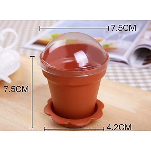 BESTonZON 20pcs Tazas de Pastel de Maceta con Tapa Pala Pala Bandeja Inferior Bandeja de Yogur de plástico contenedor de Postre para Mousse de Helado