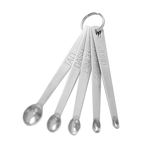 BESTonZON 5 Piezas de Cucharas medidoras de Acero Inoxidable para la medición en seco y los Ingredientes líquidos en la Cocina