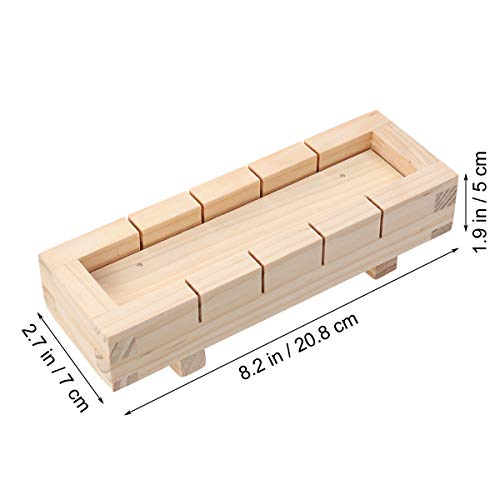 BESTonZON Caja Rectangular de Madera de Molde para Prensa de Sushi Sushi Que Hace el Kit DIY Sushi Rice Rice Moulds Sushi Kitchen Making Tools (como se Muestra)