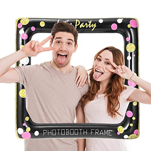 BESTOYARD Marco Inflable Photo Booth Props Party Selfie Marco de Imagen para la Boda de cumpleaños Ducha Nupcial Baby Shower Fiesta de Navidad