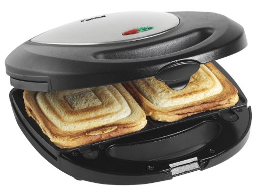 Bestron ASM8010 Parrilla Sandwichera 3 en 1, Revestimiento Antiadherente, 760 W, Plástico, Negro/Gris