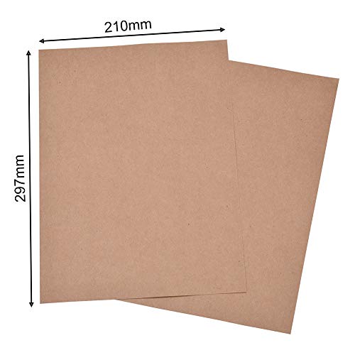 BETOY Papel kraft, Papel de estraza, 100 hojas, DIN A4 cartón natural alta calidad marrón natural cartón kraft de 80 g,ideal para manualidades y DIY marrón gitano tarjetas boda invitación