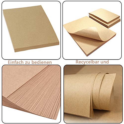 BETOY Papel kraft, Papel de estraza, 100 hojas, DIN A4 cartón natural alta calidad marrón natural cartón kraft de 80 g,ideal para manualidades y DIY marrón gitano tarjetas boda invitación