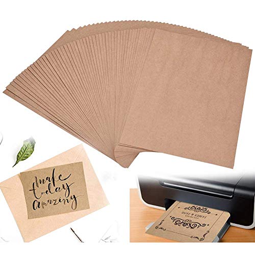 BETOY Papel kraft, Papel de estraza, 100 hojas, DIN A4 cartón natural alta calidad marrón natural cartón kraft de 80 g,ideal para manualidades y DIY marrón gitano tarjetas boda invitación