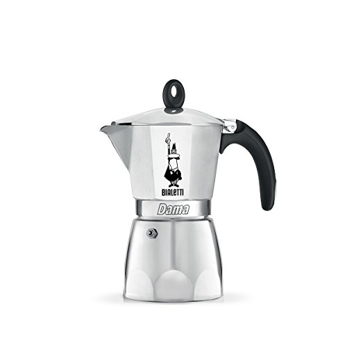 Bialetti Moka Dama Cafetera Italiana Espresso, 6 Tazas, Aluminio, Plateado