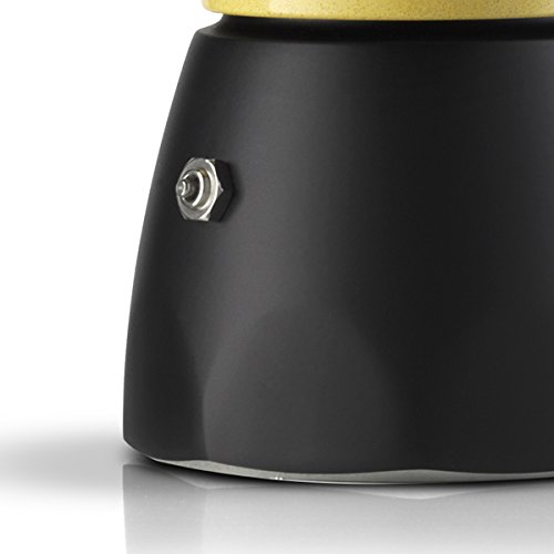 Bialetti Moka Orzo Express Cafetera Italiana Espresso, 2 Tazas, Aluminio, Negro/Amarillo