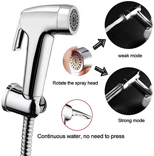 Bidet Handheld Sprayer Mano del Bidé Toilet Douche Paño de lavar Pañales Mano Grifos de Bidé con soporte de pared Hose Set Baño para mascotas, Closestool, Squatting Pan, Water Flower, Floor Cleaning