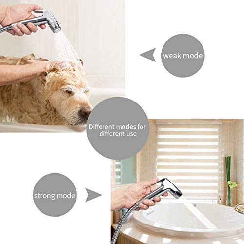 Bidet Handheld Sprayer Mano del Bidé Toilet Douche Paño de lavar Pañales Mano Grifos de Bidé con soporte de pared Hose Set Baño para mascotas, Closestool, Squatting Pan, Water Flower, Floor Cleaning