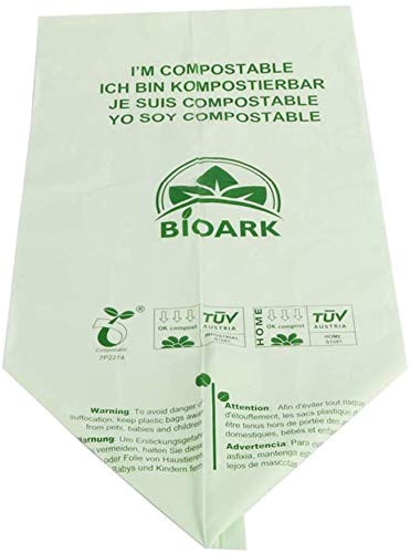 BIOARK bolsas 100% compostables, 15-20 litros, 50 unidades, bolsas de basura de cocina pequeñas