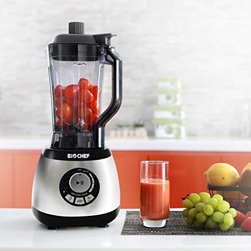 BioChef AirFree - Batidora al vacío | Batidora de vaso 2L | Vacuum Blender | Accesorios: 4 x Contenedores, 3 x Bolsas de vacío, 1 x Botella, 1 x Tapón (Plata)