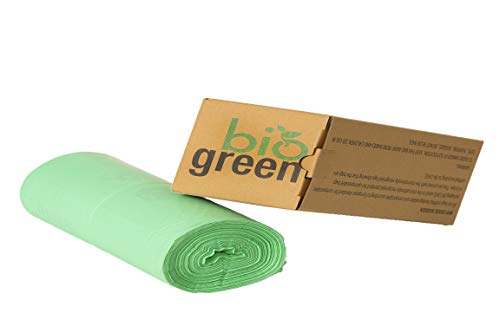 Biogreen Bolsas de Basura para Cocina para 30 litros, compostable, 50 Bolsas - Bolsas de Basura de Cesta para residuos de Comida – 30 litros EN 13432 –