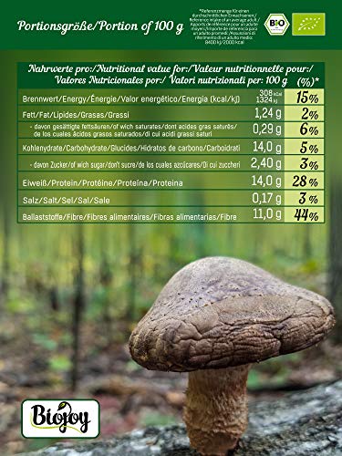 Biojoy Setas Shiitake Ecológicas deshidratadas - Lentinus Edodes (100 gr)