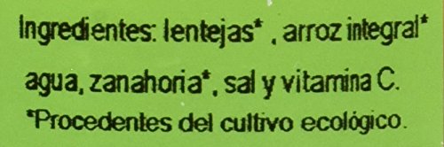 Bionsan Lentejas Cocidas con Arroz Integral y Zanahoria Ecológicas - 6 Botes de 220 gr - Total: 1320 gr