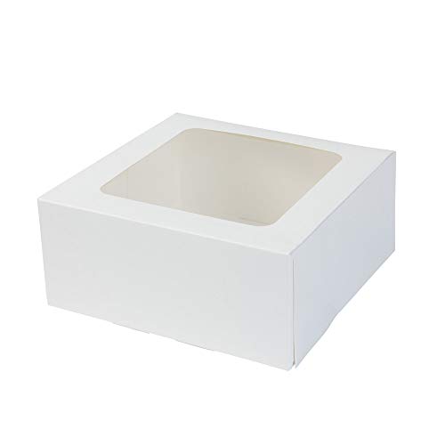 BIOZOYG Cajas para 4 Magdalenas, Cupcake Muffin con Inserto y Ventana de visión Grande I 25 Pieza de Cajas para pastelería Cajas de Regalo Bio Caja Blanca para Llevar Caja de cartón Biodegradable