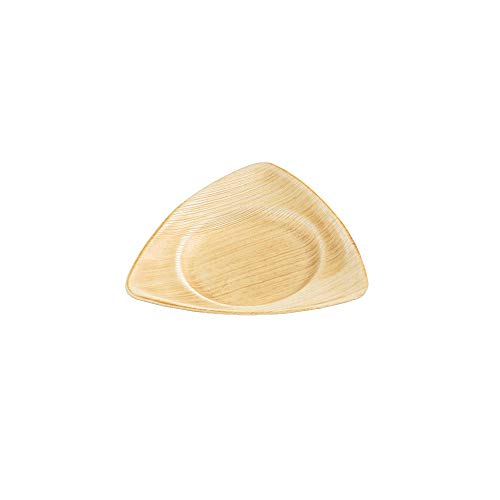 BIOZOYG Palmware - Plato sostenible de Hoja de Palma I Plato desechable orgánico Triangular 15cm I Bandeja Party vajilla desechable 100% compostable I Cuenco Biodegradable para Dip 25 Piezas