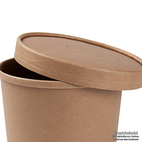 BIOZOYG Tapa desechable orgánica para Tazas 200ml, 300ml I Tapa desechable compostables con Revestimiento Interior de PLA y Agujeros para Vapor I 25 Tapas Biodegradable de cartón marrón para Taza