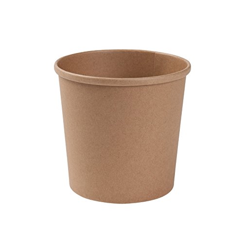 BIOZOYG Taza Bio orgánica de cartón Kraft I Taza compostable con Recubrimiento Interior de PLA Taza Sopera de Cartón To Go Taza para Helado I 25 Vasos orgánicos desechable Biodegradable 600 ml