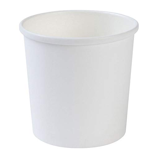 BIOZOYG Taza desechable orgánica de Papel Blanco To Go I Taza compostables Recubrimiento Interior de PLA Taza Sopera To Go Copa cartón para Helado I 25 Tazas Redondas de cartón estables 300 ml