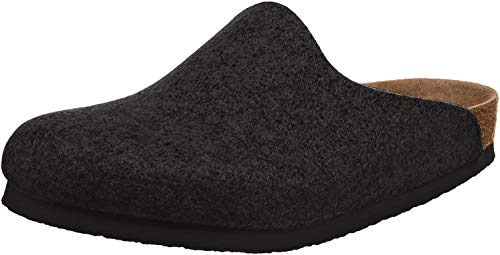 Birkenstock Amsterdam, Zapatillas de casa de fieltro Unisex Adulto, Gris (Anthracite), 38 EU (Estrecho)