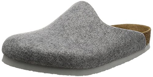 Birkenstock Amsterdam, Zapatillas de casa de fieltro Unisex Adulto, Gris (Light Grey), 38 EU (Estrecho)