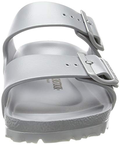 Birkenstock Arizona EVA, Sandalias de Punta Descubierta para Mujer, Plateado (Metallic Silver Metallic Silver 91), 41 EU