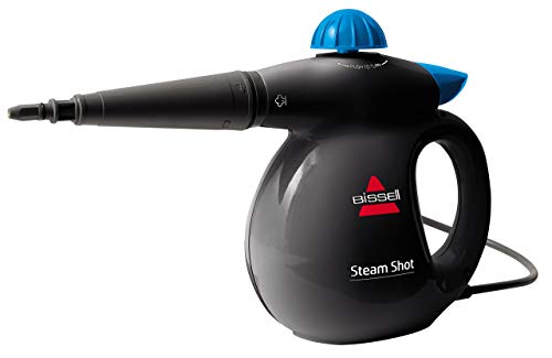 Bissell Steam Shot Vaporeta de Mano, 1050 W, 0.36 litros, 83 Decibelios, 18/10 Steel, Titanio/Azul