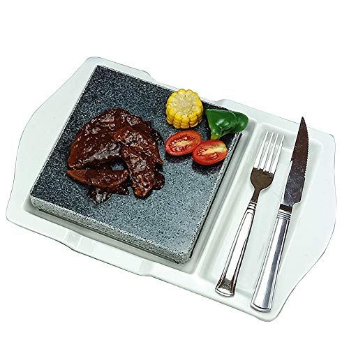 Bistec A La Parrilla Juego De Plato De Roca Natural De Lava, Set De Bistec De Piedra A La Parrilla De Piedra Caliente, Cocina De Pizarra De Piedra De Barbacoa De Piedra VolcáNica