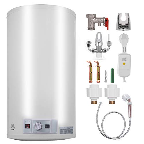 Bisujerro 100L Calentador de Agua Eléctrico 3KW Calentador de Agua con Tanque Hot Water Heater para Uso en Cocina o en Baño (100L)