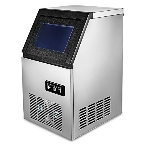 Bisujerro 60kg/68kg Máquina Comercial de Hacer Hielo 280W/200W 220V Máquina de Hielo Comercial 60kg/68kg Hielo en 24 Horas para Hogar, Bares, Cafetería y Restaurante (60kg)