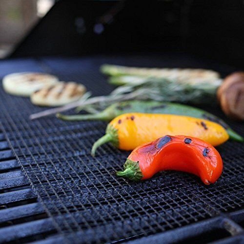 BJ-SHOP Malla de Barbacoa,Barbecue Mesh Non Stick Durable Grilling Mesh Mat Heat Resistant Fácil de Limpiar para Asar Carne, Verduras, Mariscos, Cocinar, Hornear, Horno (40 * 30)