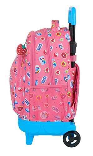 Blackfit8 Mochila Grande Con Ruedas Compact Extraíble Reciclable Cute, 330x220x450mm, Rosa Chicle