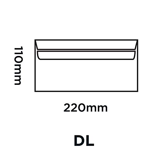 Blake DL, 110 x 220 mm 90 g – Sobres autoadhesivos (100 unidades), color blanco