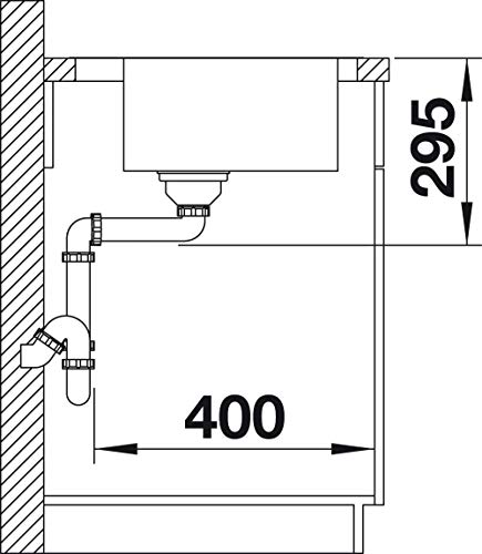 Blanco 521660 Divon II 5 S-IF-Fregadero de cocina (acero inoxidable, acabado satinado), 50 cm Unterschrank